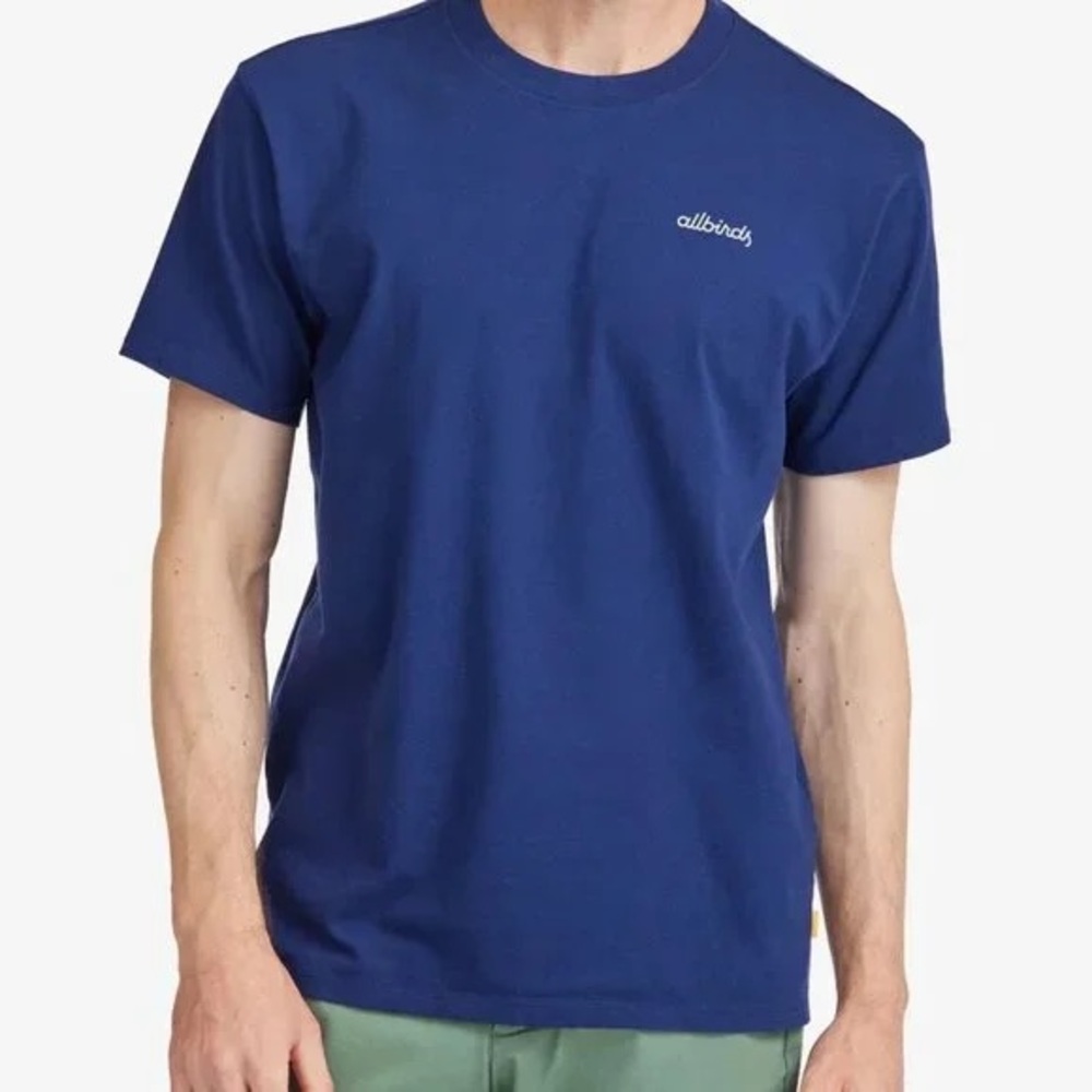 New - Allbirds Men’s Allgood Cotton Logo Tee Deep Navy